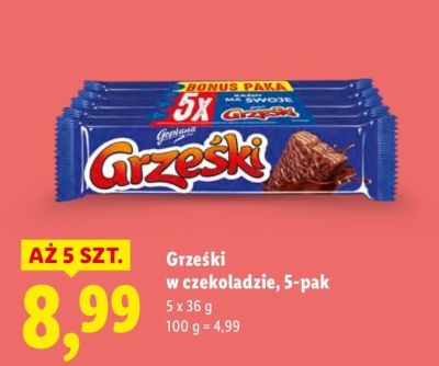 Ciastka w czekoladzie 5-pak promocja w Lidl