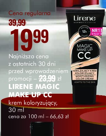 Krem cc nawilżający błękitna alga LIRENE MAGIC MAKE-UP promocja