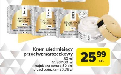 Przeciwzmarszczkowy krem ujędrniający 50+ Lirene diamentowy lifting 3d promocja w Carrefour