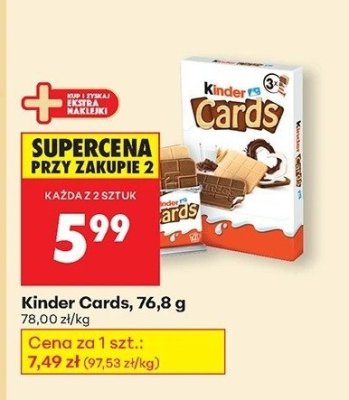 Wafelki Kinder Cards promocja w Biedronka