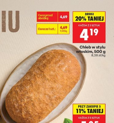 Chleb w stylu włoskim, 500 g promocja w Biedronka