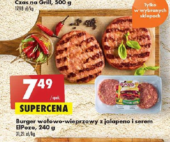 Burger wieprzowo-wołowy z jalapeno i serem ELPOZO promocja