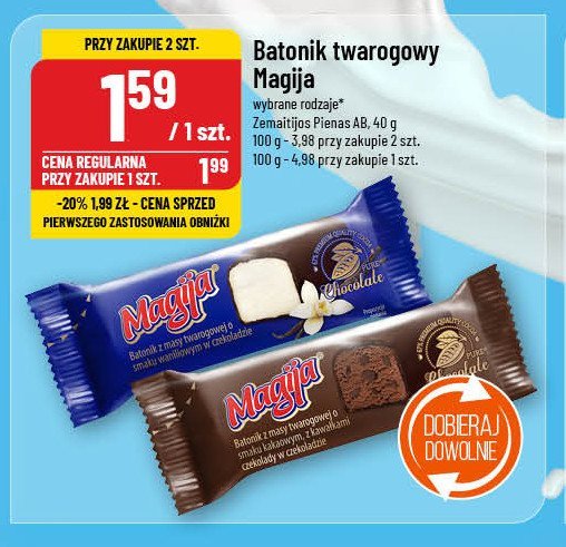 Batonik z masy twarogowej o smaku waniliowym Magija promocja w POLOmarket