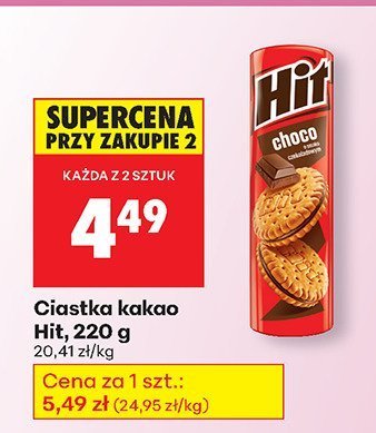 Ciastka kakao Hit promocja w Biedronka