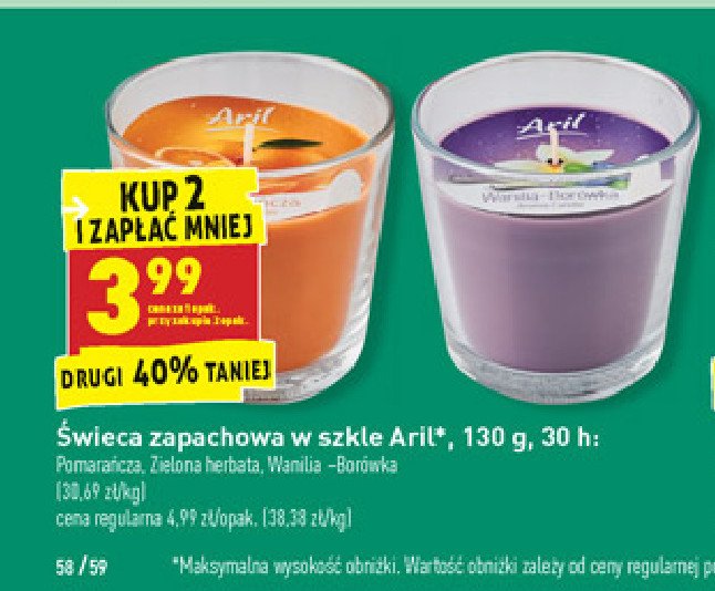 Świeca zapachowa pomarańcza Aril promocja