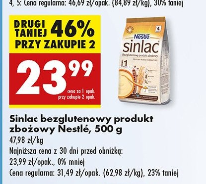 Nestle Sinlac - kaszka zbożowa bezglutenowa promocja w Biedronka