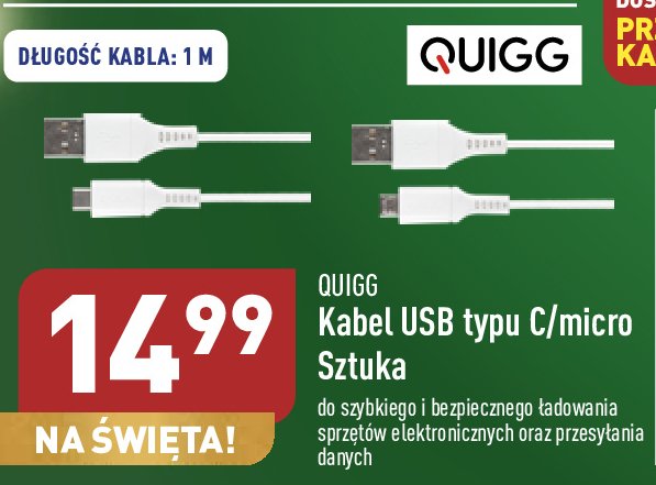 Kabel usb-c Quigg promocja