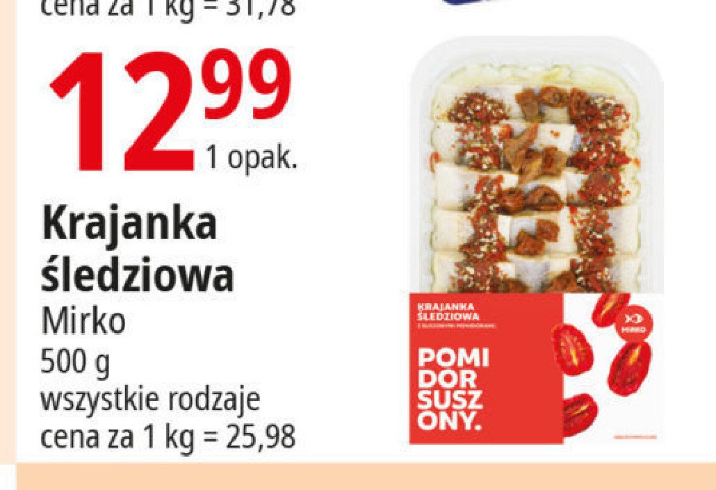 Krajanka śledziowa z suszonymi pomidorami Mirko promocja