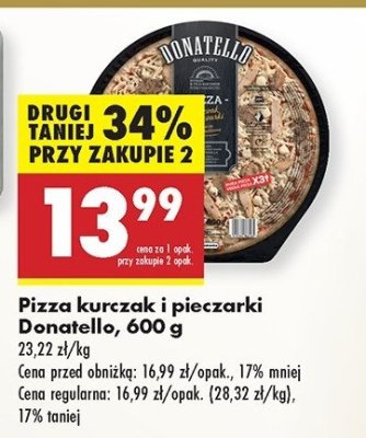 Pizza kurczak i pieczarki Donatello pizza promocja