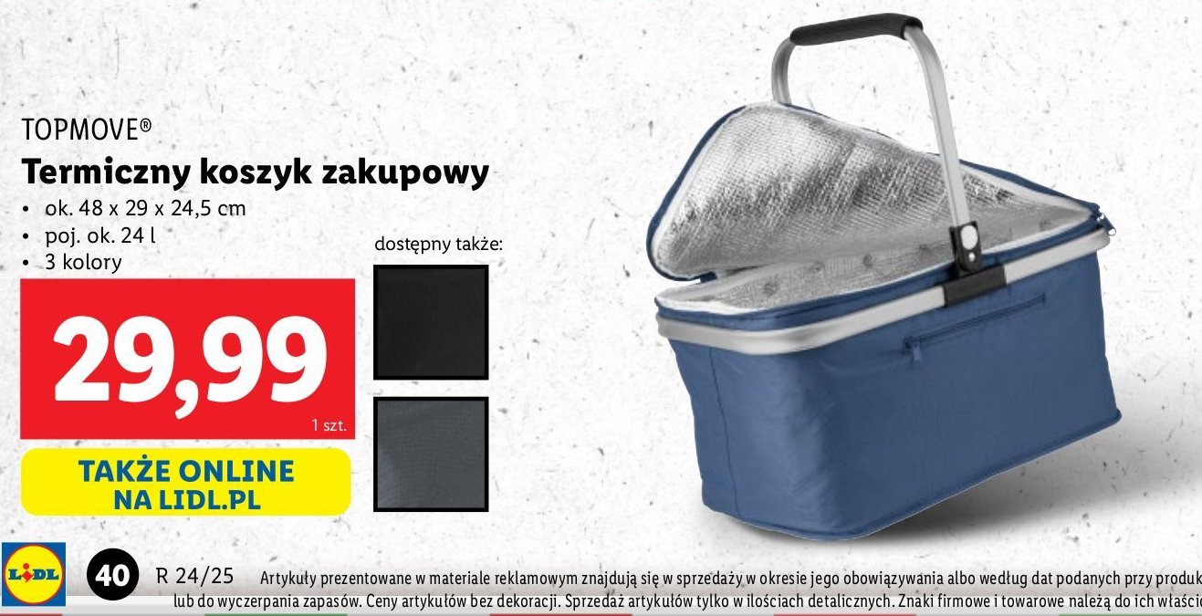 Koszyk termiczny na zakupy 24 l Topmove promocja w Lidl