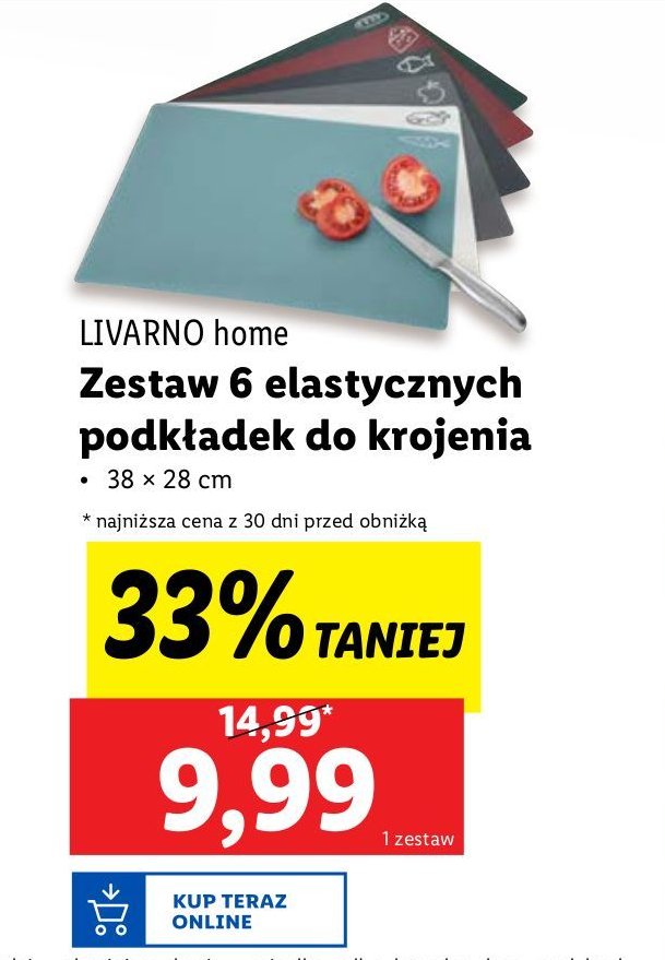 Podkładki elastyczne do krojenia 38 x 28 cm LIVARNO HOME promocja