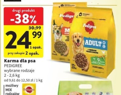 Karma dla psa PEDIGREE wybrane rodzaje 2 - 2,6 kg promocja w Intermarche
