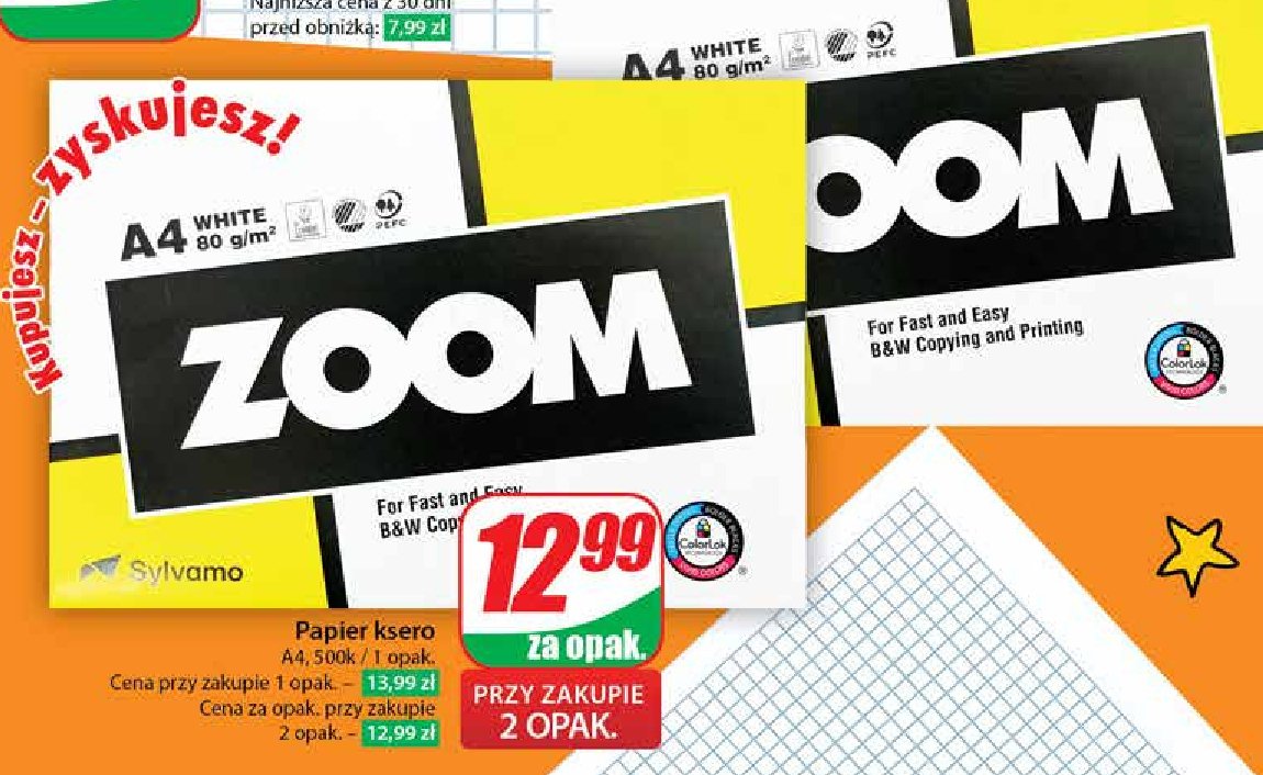 Papier ksero a4 zoom promocja