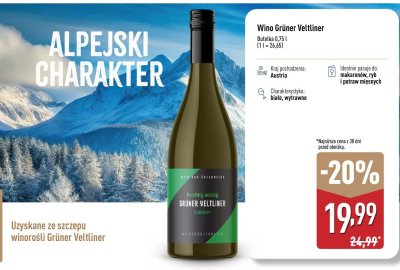 Wino Grüner Veltliner promocja w Aldi