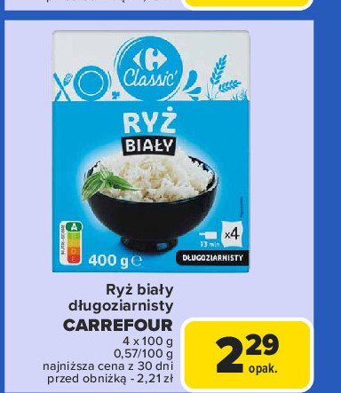 Ryż biały długoziarnisty Carrefour promocja w Carrefour Market