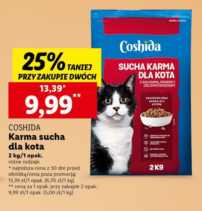 Karma dla kota z wołowiną Coshida promocja