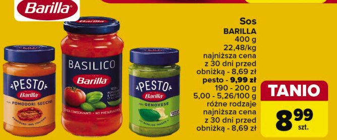 Sos basilico Barilla promocja