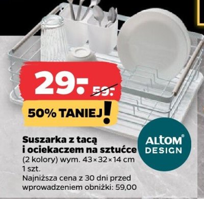 Suszarka z tacą i ociekaczem na sztućce promocja w Netto