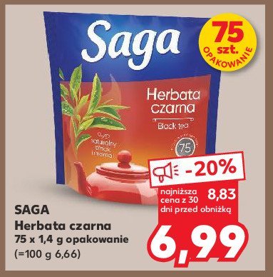 Herbata ekspresowa Saga promocja w Kaufland