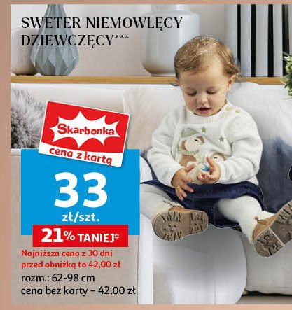 Sweter niemowlęcy 62-98 Auchan inextenso promocja