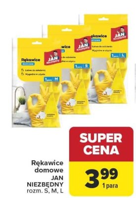 Rękawice domowe JAN NIEZBĘDNY rozmiar S, M, L promocja w Carrefour