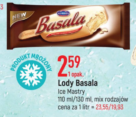 Lód śmietankowy o smaku panna cotta w białej czekoladzie ICE MASTRY BASALA promocja