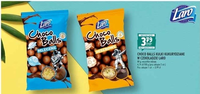 Kulki kukurydziane w czekoladzie mlecznej Laro promocje