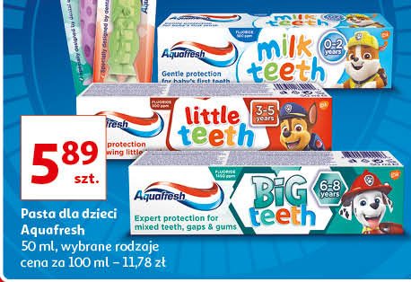Pasta do z臋b贸w 0-2 psi patrol Aquafresh milk teeth promocja