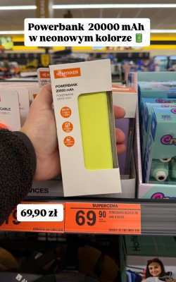 Powerbank Hykker 20000 mAh neonowy promocja w Biedronka