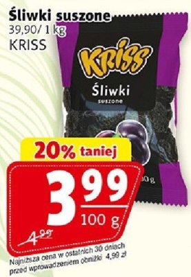 Śliwki suszone KRISS promocja w Prim Market