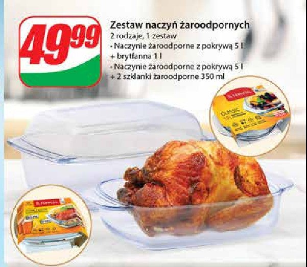 Naczynie żaroodporne 5.5 l + 2 szklanki 350 ml Termisil promocja