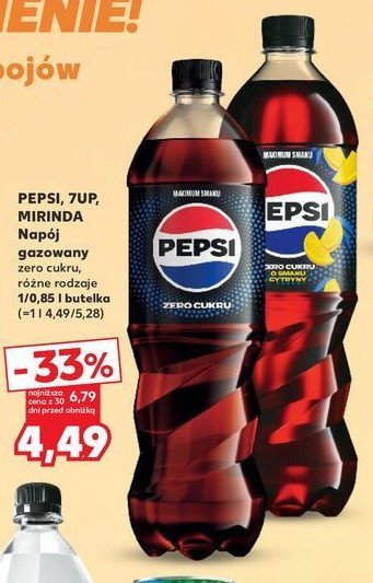 Nap贸j cytrynowy Pepsi zero promocja