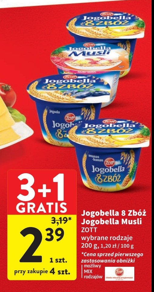 Jogurt ananas-banan Jogobella promocja