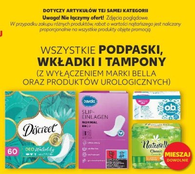 Tampony wszystkie rodzaje Kaufland promocja w Kaufland