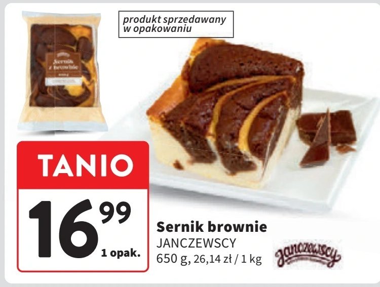 Sernik z brownie Janczewscy promocja w Intermarche