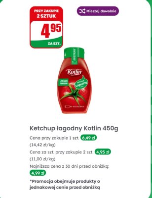 Ketchup łagodny  promocja w Dino
