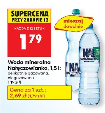 Woda mineralna delikatnie gazowana 1,5 l promocja w Biedronka