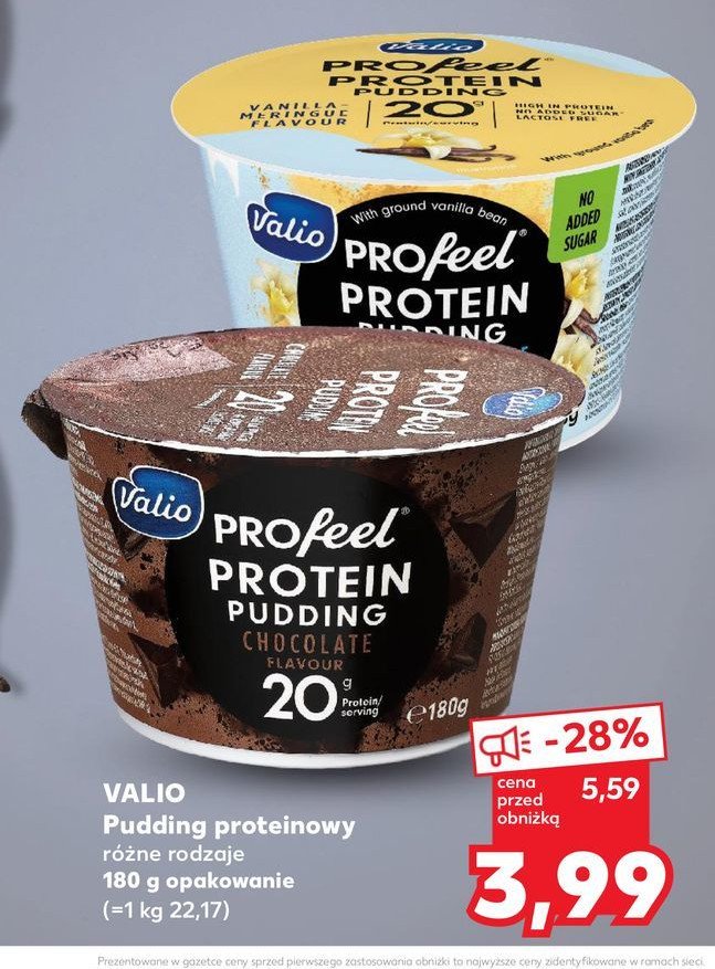 Pudding proteinowy czekolada Valio profeel promocja w Kaufland