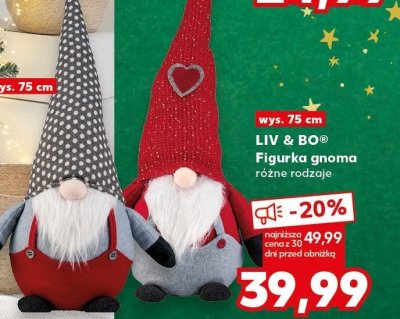 Figurka gnoma wys. 75 cm różne rodzaje LIV & BO promocja w Kaufland