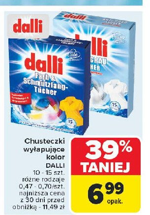 Chusteczki wyłapujące kolor i brud Dalli promocja w Carrefour