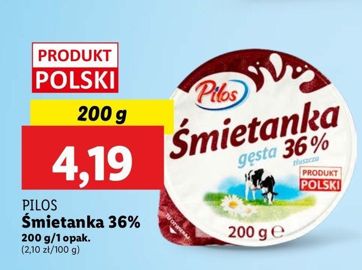 Śmietanka 36 % Pilos promocja