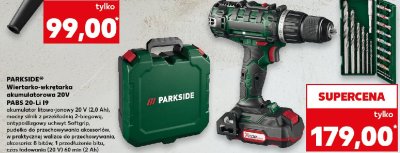 Wiertarko-wkrętarka akumulatorowa 20v pabs 20-li i9 Parkside promocja