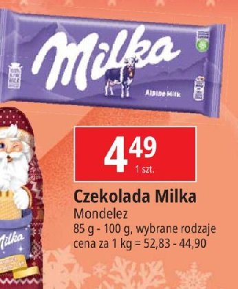 Czekolada Milka alpenmilch promocja w Leclerc