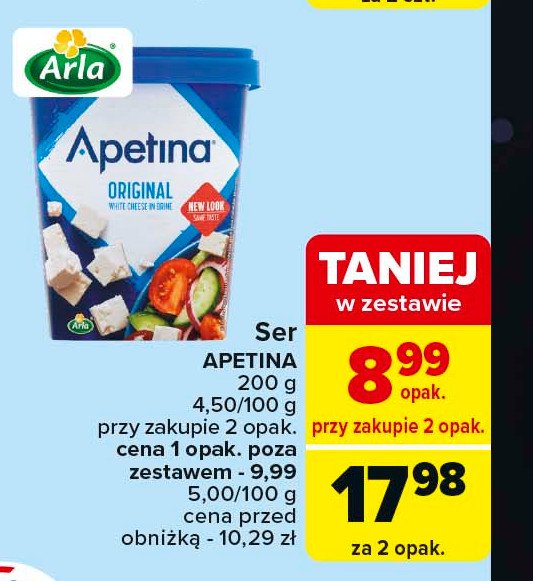 Ser original w kostkach Arla apetina promocja