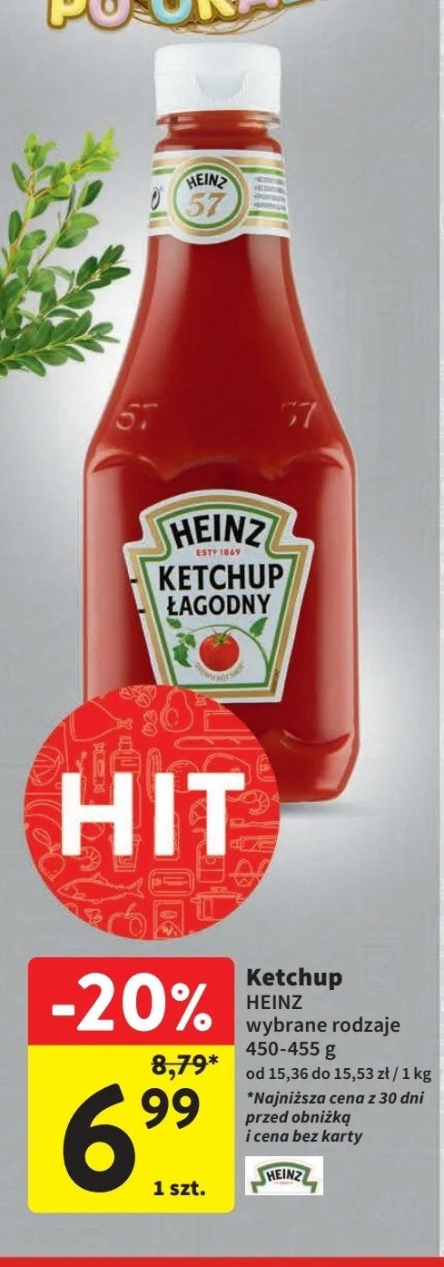 Ketchup łagodny Heinz promocja w Intermarche