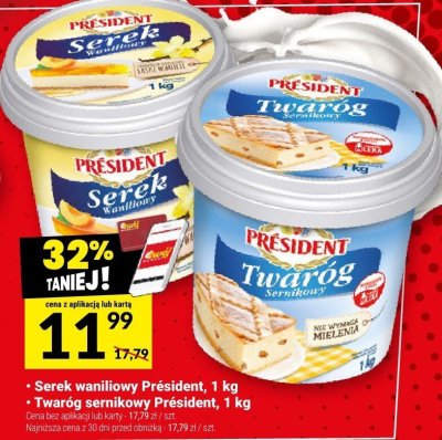 Serek waniliowy President promocja w Twój Market
