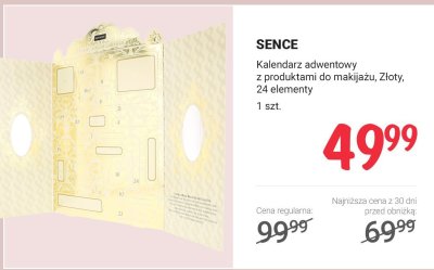 Kalendarz adwentowy z produktami do makijażu, Złoty, 24 elementy promocja w Rossmann