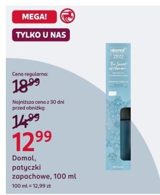 Patyczki Domol, patyczki zapachowe, 100 ml promocja w Rossmann