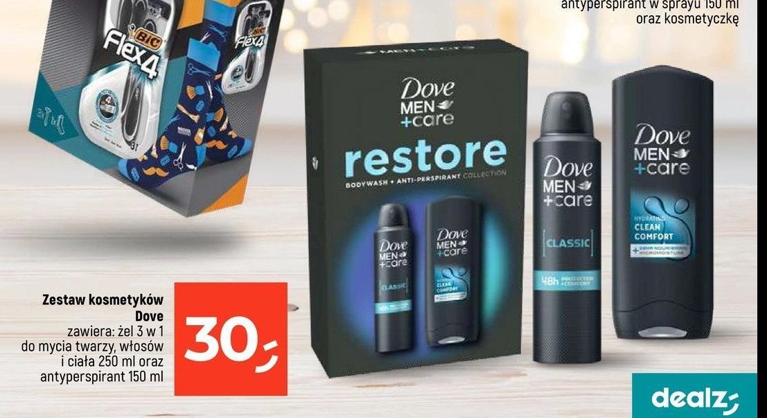 Zestaw w pudełku restore: żel pod prysznic 250 ml + dezodorant 150 ml Dove zestaw promocja