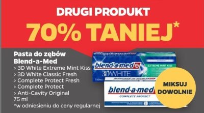 Pasta do zębów różne rodzaje DRUGA -70% promocja w Netto